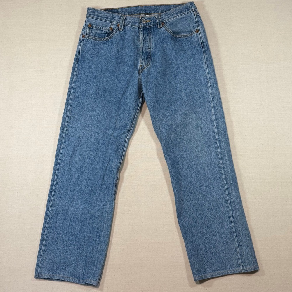 Vintage Levis 501xx Jeans Mens 30x27 Medium Wash Blue Button Fly Straight